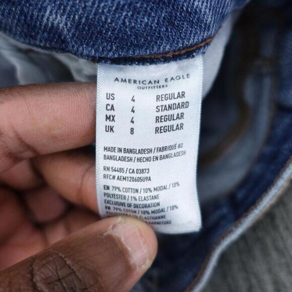 American Eagle Outfitters Jeans Women's 4 Blue Denim Stretch Button Fly Straight - Picture 5 of 9